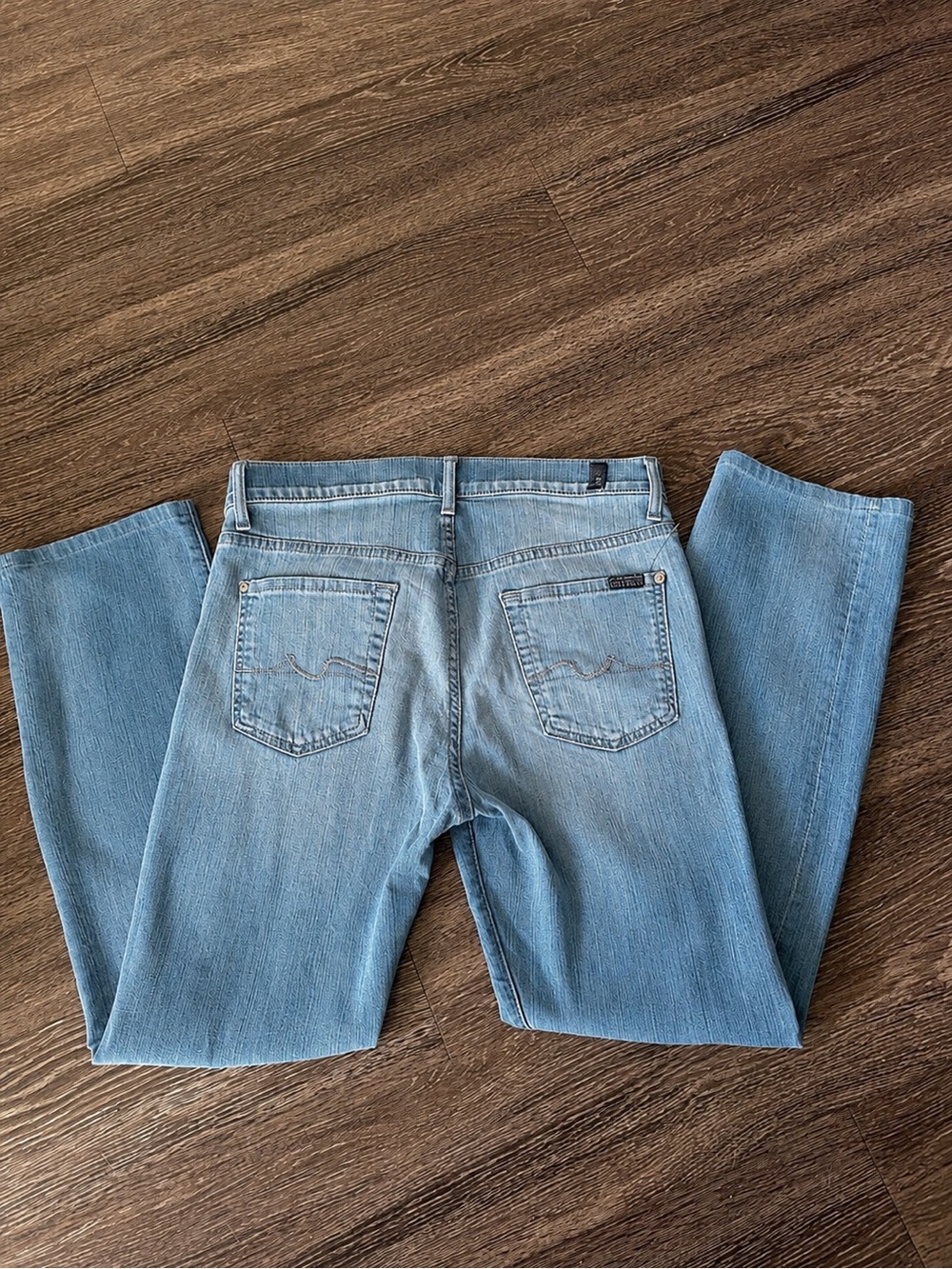 7 For All Mankind Standard Jeans Size 30 Lightwash Straight Leg Premium Denim - Picture 4 of 7